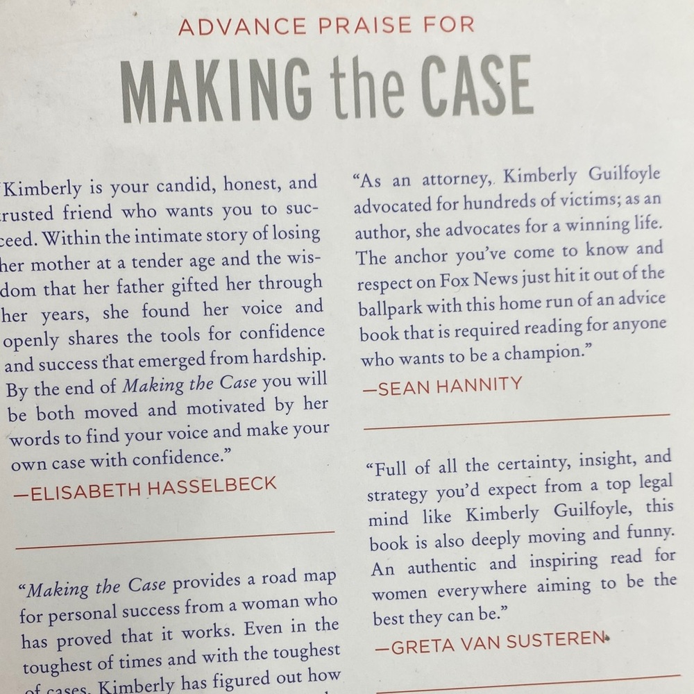 Making the Case Book by Kimberly Guilfoyle Hard Cover FIRST EDITION NEW - Picture 4 of 4